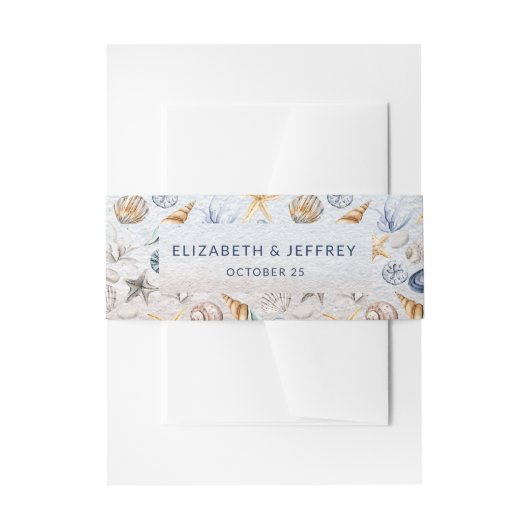 シーシ素朴ェル海シーサマービーチ結婚式 招待状ベリーバンド (正面例)