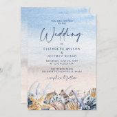 シーシ素朴ェル海シーサマービーチ結婚式 招待状 (正面/裏面)