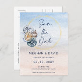 シーシ素朴ェル海シービーチ日付を保存 案内ポストカード (正面/裏面)