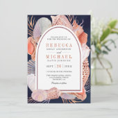 シーシ素朴ェル航海のネイビーQRコード結婚s 招待状 (スタンド正面)