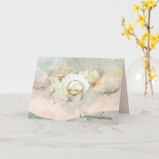 シーシ結婚ェルとサンドのリングや輪 カード (黄色い花)