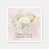 シーシ結婚ェルと砂ハートのリングや輪 スタンダードカクテルナプキン (正面)