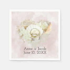 シーシ結婚ェルと砂ハートのリングや輪 スタンダードカクテルナプキン