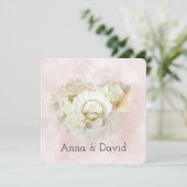 シーシ結婚ェルのリングや輪ビーチハート 招待状 (スタンド正面)