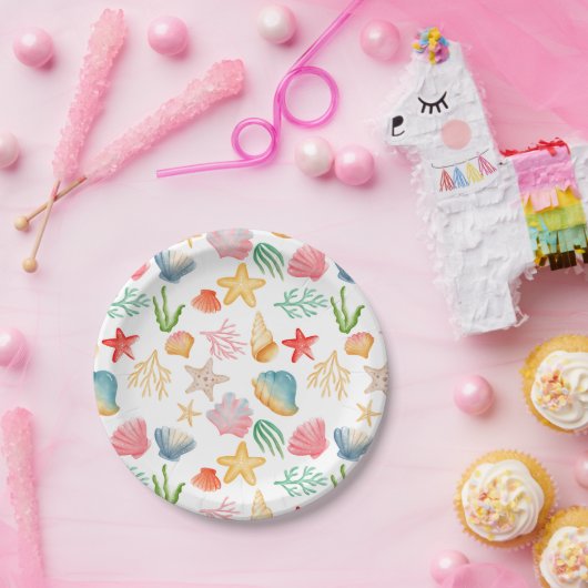 シーシ鮮やかェル海シーマリンお祝い ペーパープレート (パーティー)