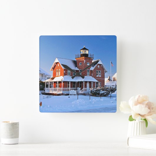 シージルトライトハウスニュージャージースクエアウォールクロック スクエア壁時計 (ホーム)