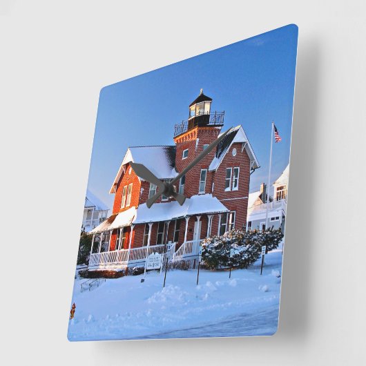 シージルトライトハウスニュージャージースクエアウォールクロック スクエア壁時計 (傾斜)