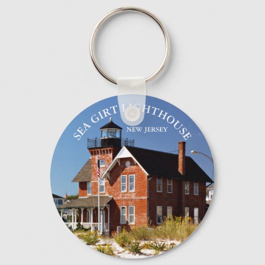 シージルトライトハウスニュージャージーラウンドキーチェーン キーホルダー (正面)