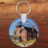 シージルトライトハウスニュージャージーラウンドキーチェーン キーホルダー (正面)