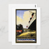 シージートランスアトランティクスヴィンテージ旅行広告 ポストカード (正面/裏面)