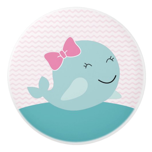 シースウィーティクジラ子供部屋引き出しプルノブ セラミックノブ (正面)