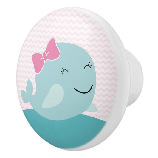 シースウィーティクジラ子供部屋引き出しプルノブ セラミックノブ (右)