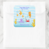 シースクウェアの下で海クリッターの好意ステッカー スクエアシール (バッグ)