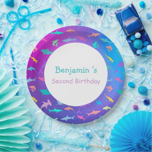 シースクーカラフルルパーティー誕生日 ペーパープレート (パーティー)