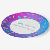 シースクーカラフルルパーティー誕生日 ペーパープレート (アングル)