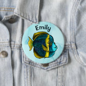 シースクールの下の可愛い魚の海子の名前Bu 缶バッジ (インサイチュ)