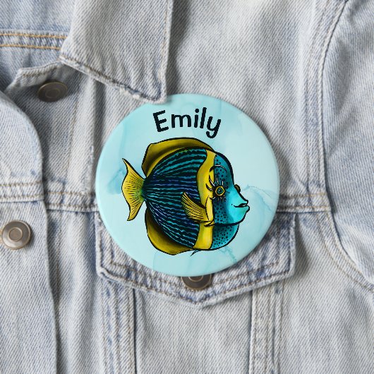 シースクールの下の可愛い魚の海子の名前Bu 缶バッジ (インサイチュ)