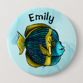 シースクールの下の可愛い魚の海子の名前Bu 缶バッジ (正面)