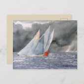 シースケープのヨットポストカード ポストカード (正面/裏面)