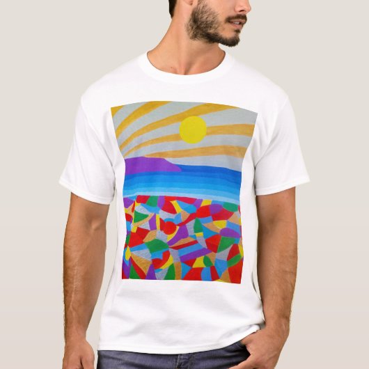 シースケープアクリルファインアート Tシャツ (正面)