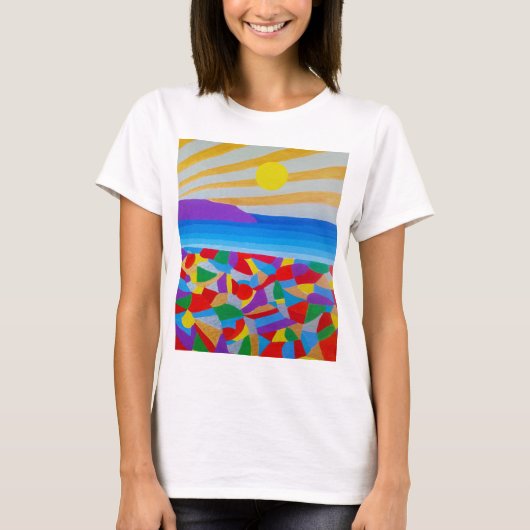 シースケープアクリルファインアート Tシャツ (正面)