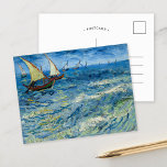 シースケープアットサイントマリーズ |ビンセント・ヴァン・ゴッホ ポストカード<br><div class="desc">Seascape at Saintes-Maries (1888)オランダ後印象派アーティストのヴィンセント・ヴァン・ゴッホ。オリジナルのアートワークはキャンバスの油であるシースケッ絵画プの青い水の海に魚釣りボートを示している。デザインツールを使用してイメージのカスタム文字を追加したり、イメージをカスタマイズする。</div>