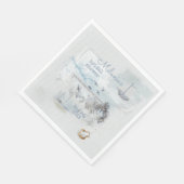 シースケープコラージュブライダルシャワー スタンダードランチョンナプキン (角)