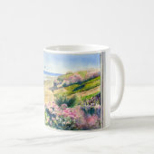 シースケープデザインオンホワイトマグ コーヒーマグカップ (正面右)