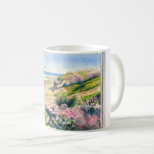 シースケープデザインオンホワイトマグ コーヒーマグカップ (正面右)