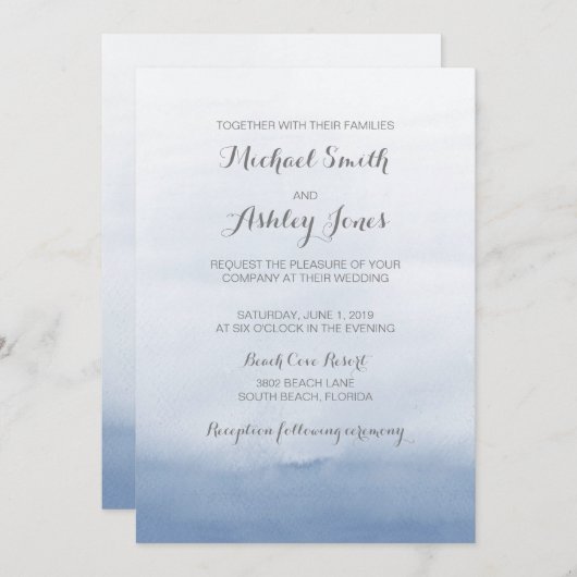 シースケープデスティネーションシーサイド結婚式招待状 招待状 (正面/裏面)