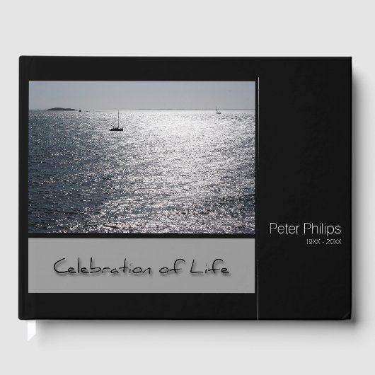 シースケープパーソナライズされたメモリアルゲストブック ゲストブック (正面)