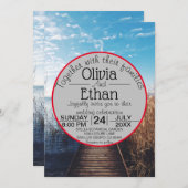 シースケープビーチお祝い結婚式招待状 招待状 (正面/裏面)