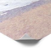 シースケープビーチとウェーブウォーター色 ポスター (角)