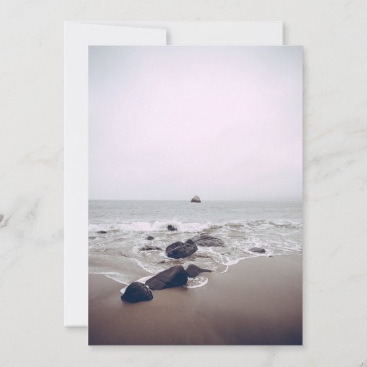 シースケープビーチショア海軍結婚式招待状 招待状 (裏面)