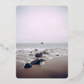 シースケープビーチショア結婚ネイビーズフォイル招待状 箔招待状 (裏面)