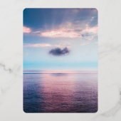 シースケープビーチブルースカイ結婚ズフォイル招待状 箔招待状 (裏面)