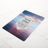 シースケープビーチブルースカイ結婚ズフォイル招待状 箔招待状 (回転した状態)