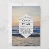 シースケープビーチ沿岸結婚式招待状 招待状 (正面)