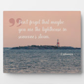 シースケープフォト感動的ウィズライトハウス引用文 フォトプラーク (正面)