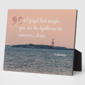 シースケープフォト感動的ウィズライトハウス引用文 フォトプラーク (側面)