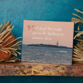 シースケープフォト感動的ウィズライトハウス引用文 フォトプラーク (側面)