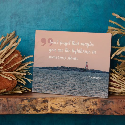 シースケープフォト感動的ウィズライトハウス引用文 フォトプラーク (側面)