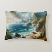 シースケープペインションシービーチウィズクリフ アクセントクッション (裏面)