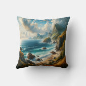 シースケープペインションシービーチウィズクリフ クッション (裏面)