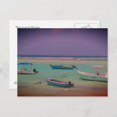 シースケープボーツアットレストオスティンビーチバルバドス ポストカード (正面/裏面)