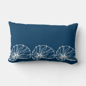 シースタイリッシュシェルパターン – ティール(緑がかった色)ブルー海テーマ ランバークッション (裏面)