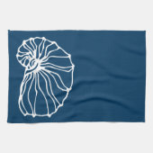 シースタイリッシュシェル – ティール（緑がかった色）ブルーコーストテーマ キッチンタオル (横)