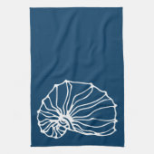 シースタイリッシュシェル – ティール（緑がかった色）ブルーコーストテーマ キッチンタオル (縦)