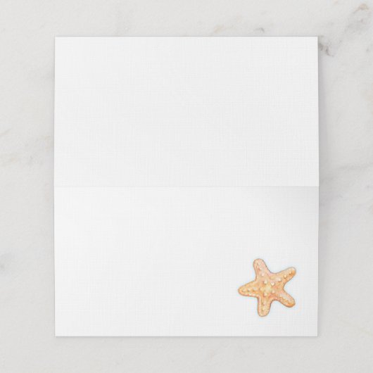 シースターのヒトデの水彩アートゲスト座席表 プレイスカード (外部開封)