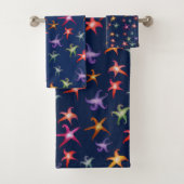 シースターカラフル、ヒトデのバスルーム用タオルのセット バスタオルセット (インサイチュ)